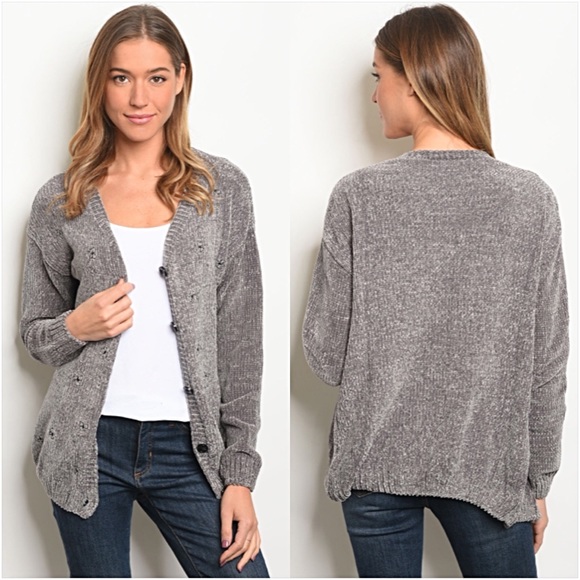 Sweaters - 📍FLASHSALE Whimsy Chenille Cardi Sweater Button M